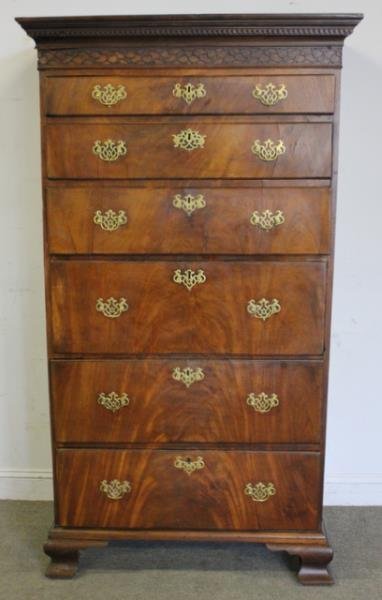 Antique Irish Mahogany High Chest / Secretary. (1 of 7)