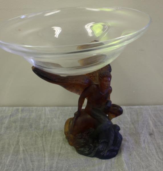 Unusual Daum Art Glass Compote. (1 of 10)