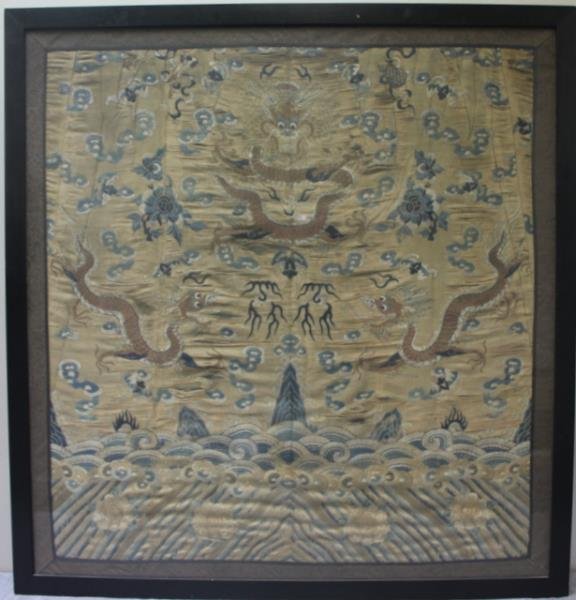 Antique Asian Embroidery on Silk. (1 of 9)