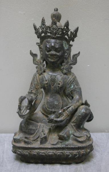 Antique Asian Bronze Deity Holding a Rat. (1 of 6)