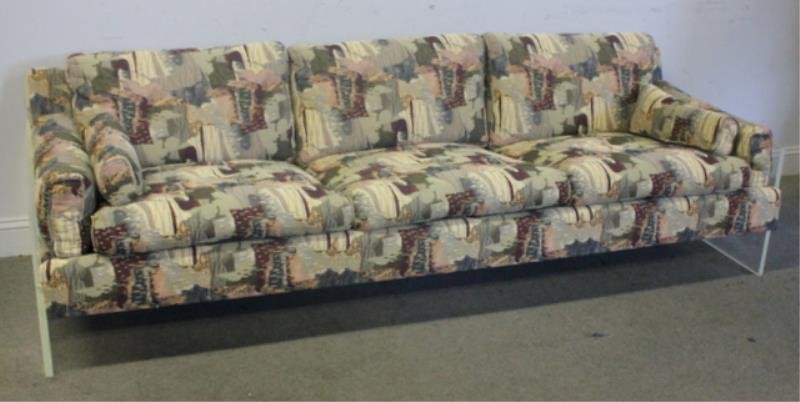 Midcentury Lucite Side and Upholstered Sofa. (1 of 5)