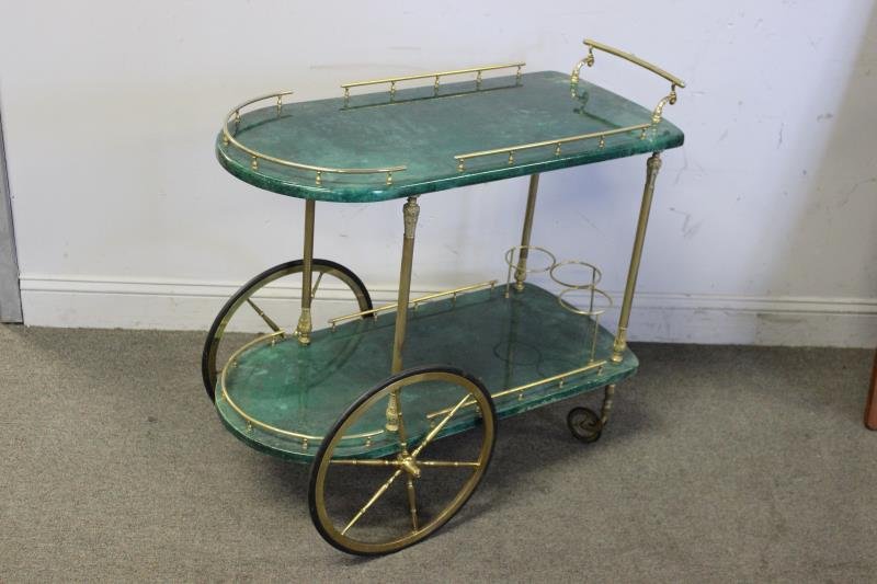Midcentury Aldo Tura Style Tea Cart. (1 of 4)