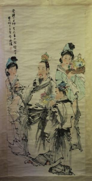 2 Chinese Ancestor Scrolls. (1 of 5)