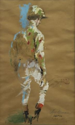 NEIMAN, LeRoy. Gouache on Paper. "Epsom" Jockey. (1 of 7)