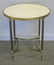 Marble Top Gilt Metal and Steel Center Table.