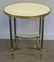 Marble Top Gilt Metal and Steel Center Table. - 2