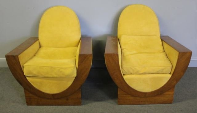 Pair of Soubrier Art Deco Arm Chairs. (1 of 6)