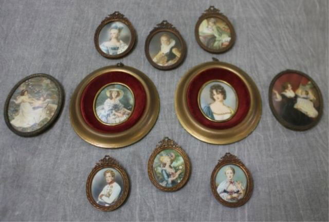 Lot of Vintage Framed Miniature Paintings. (1 of 6)