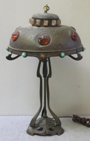 Austrian Chunk Glass Table Lamp. (1 of 7)