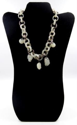 JEWELRY. Chinese Jade and Silver Jewelry Suite. (1 of 9)