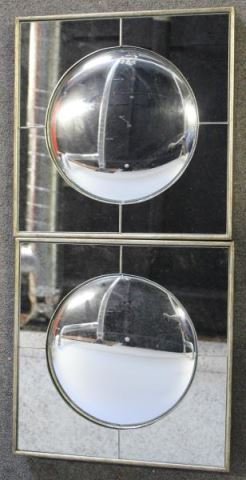 Pair Of Silvered Bullseye / Convex Mirrors (1 of 2)