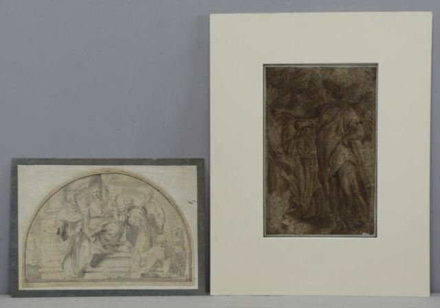 Two Old Master Ink Drawings on Paper. (1 of 9)