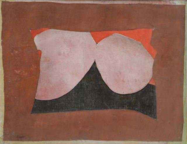 BOTKIN, Henry. Collaged Oil on Canvas "Isola" 1966. (1 of 6)