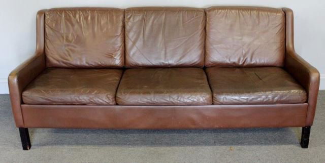 Midcentury Borge Mogensen Style Leather Sofa. (1 of 4)