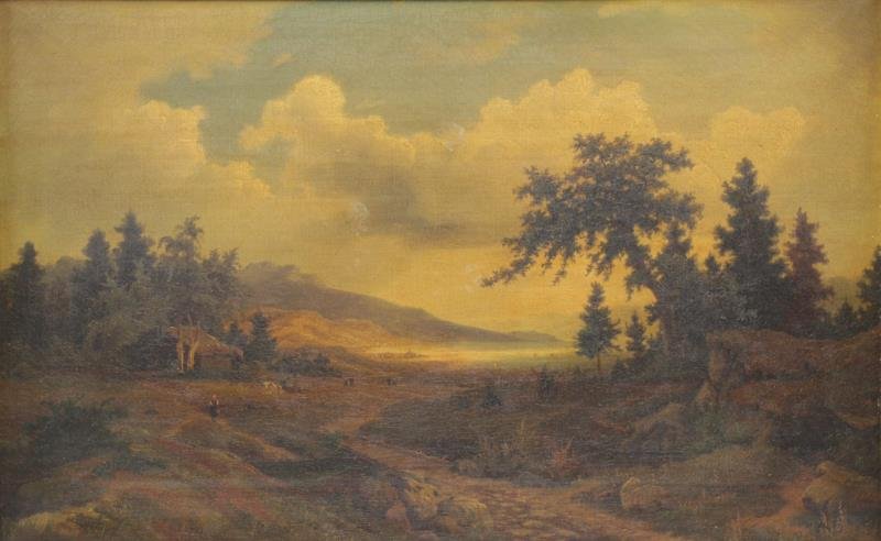 SCHMITZ (?), C.L. Oil on Canvas. German Landscape. (1 of 6)