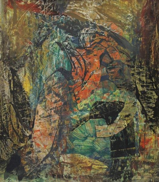 PRICE, Clayton. "In the Forest" 1946. Abstract Oil (1 of 8)