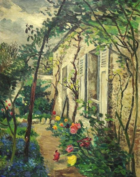 BOITEL, Maurice. Oil on Canvas "Le Jardin du (1 of 7)