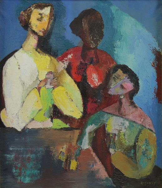 ROGOWAY, Alfred. Oil on Canvas. Modernist Figures. (1 of 8)