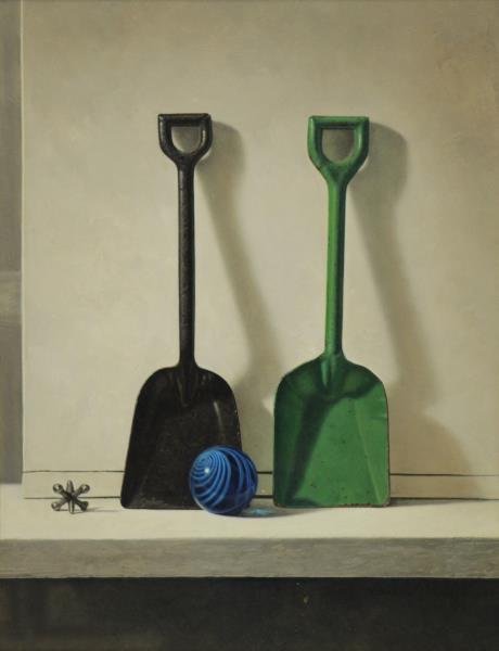 BREGA, David. Oil on Masonite "A Spot of Blue" (1 of 7)