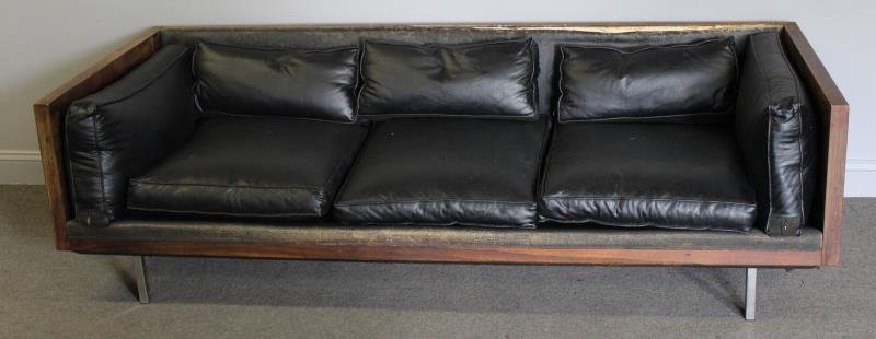 Midcentury Milo Baughman ? Rosewood Case Sofa. (1 of 5)
