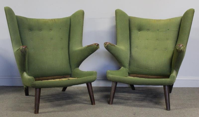 Midcentury Pair of Hans Wegner Papa Bear Chairs. (1 of 10)