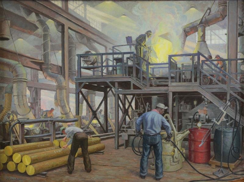 LAMBDIN, Robert. Oil on Masonite "The Brass (1 of 10)