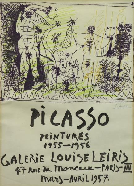 PICASSO, Pablo. Color Lithograph Poster "Picasso (1 of 7)