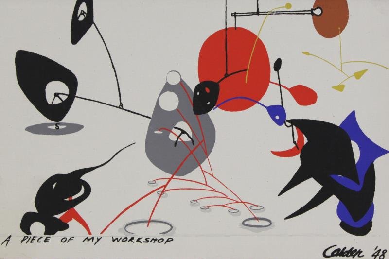 CALDER, Alexander. Silkscreen on Canvas "A Piece (1 of 5)