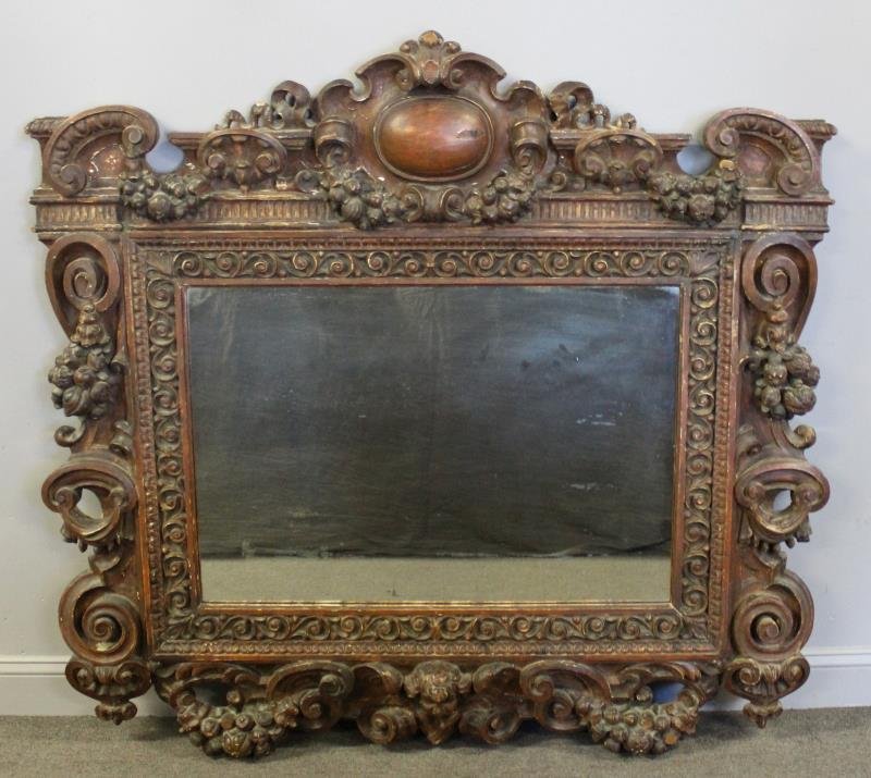 Antique Italian Carved Cherub Mirror. (1 of 7)