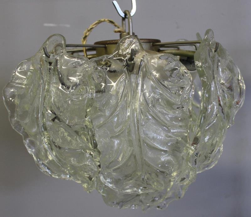 Midcentury Murano Smoked Glass Leaf Chandelier. (1 of 3)