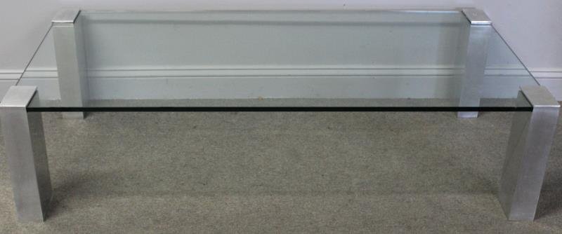 Midcentury Block Chrome and Glass Coffee Table. (1 of 3)