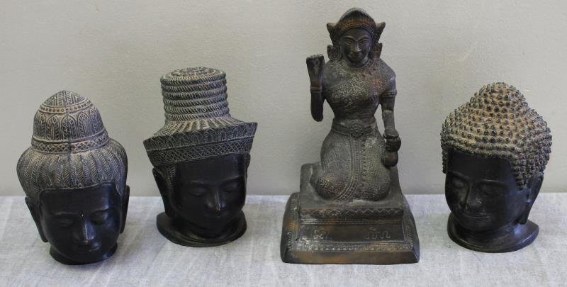 4 Asian Bronze Figures. (1 of 5)