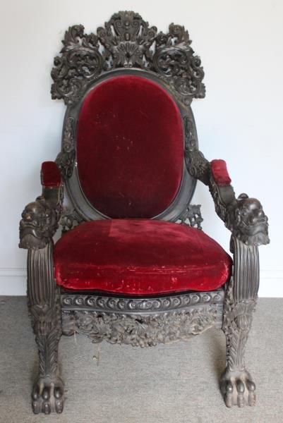 Magnificent, Highly Carved Antique Asian Throne (1 of 8)