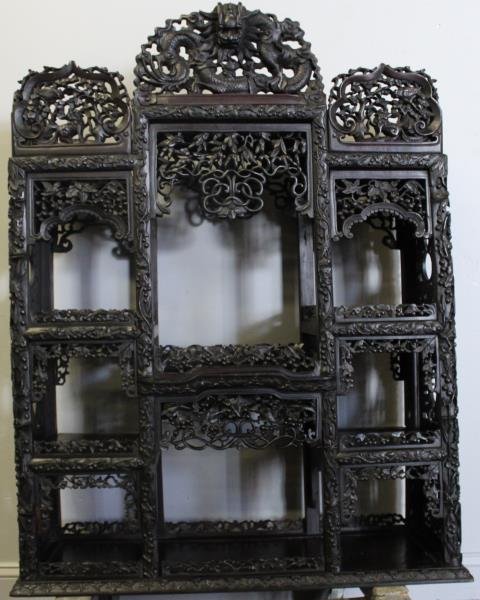 Antique Finely & Highly Carved Asian Etagere . (1 of 7)