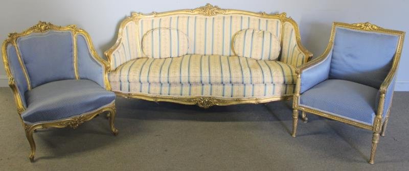 Louis XV Style 2 Piece Giltwood Sofa Set. (1 of 9)