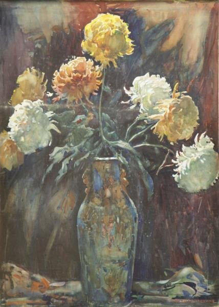 STEVENS, William L. Watercolor on Paper. Floral (1 of 5)