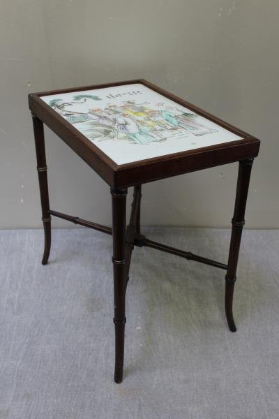 Quality Chinese Porcelain Enamel Plaque on Stand. (1 of 4)