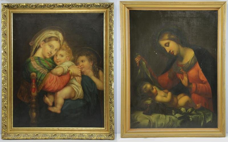 Two Antique Religious Oils on Canvas. (1 of 10)