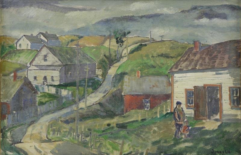 LIE, Jonas. Oil on Canvas Saranac Lake Village (1 of 8)