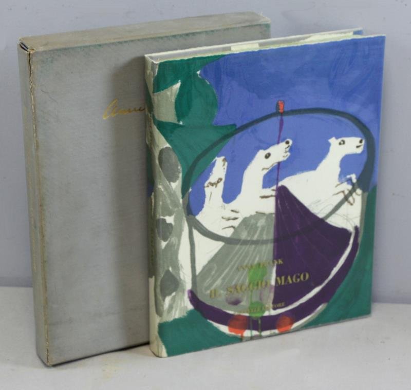 "Anna Frank | Il Saggio Mago" Book.: Preface by Francesco Flora, Capelli Editore. With original signed lithographs by: Giuseppe Ajmone, Felice Casorati, Bruno Cassinari, Alfredo Chighine, Gianni Dova, Agenore Fabbri, Bruno Pulga, Carlo R