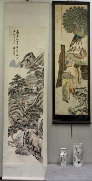 Vintage Asian Porcelain and Scroll Lot. (1 of 10)