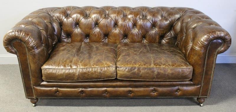 Leather Chesterfield Sofa. (1 of 5)