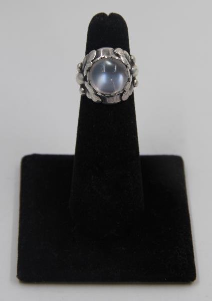 JEWELRY. Georg Jensen Sterling and Moonstone Ring. (1 of 6)