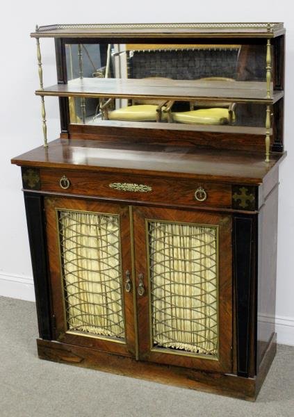 Antique Rosewood, Lacquered & Brass Inlaid Server/ (1 of 8)