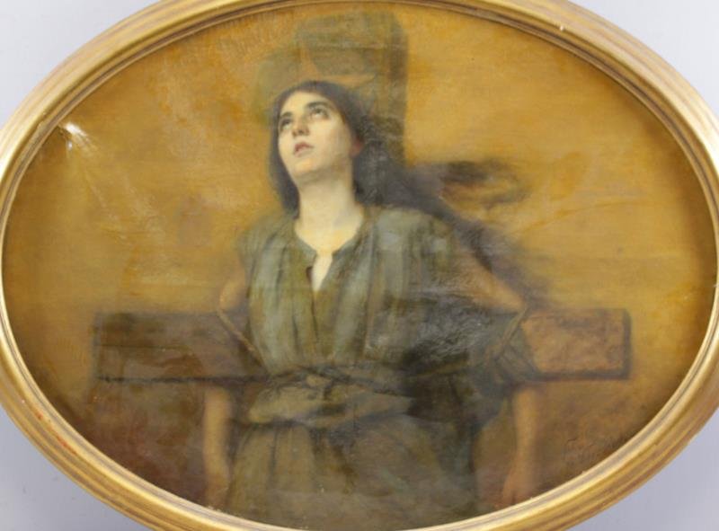 EHRLICH, Felix. Oil on Canvas. Woman on Cross. (1 of 8)