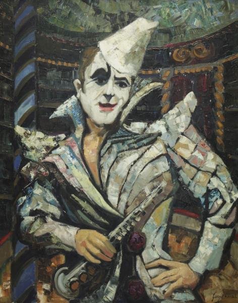 RIVAL, Georges. Oil on Canvas. Harlequin. (1 of 5)
