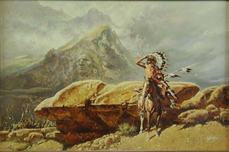 BOGARD, G. Oil on Canvas. American Indians in (1 of 7)
