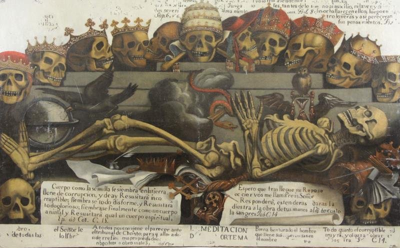 19th C. Spanish School Oil on Canvas. Momento Mori (1 of 7)