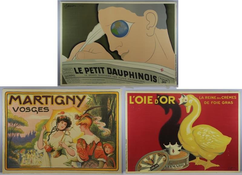3 French Advertising Posters. (1 of 10)
