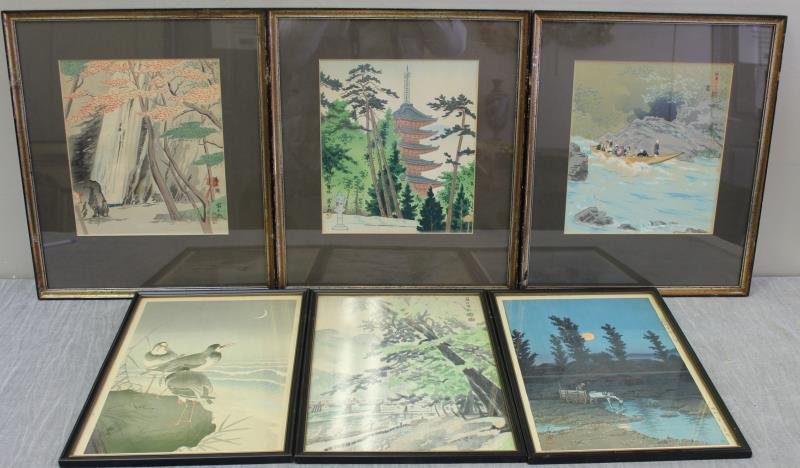 6 Signed Framed Asian Woodblock Prints. (1 of 10)